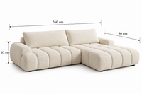 Canapé d’Angle Gauche Convertible Beige avec Rangement – Nube Eren