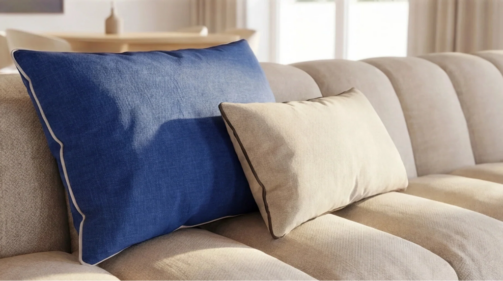 Canapé Nuage 6/7 Places Capitonné Beige Sable – Nube Orsen