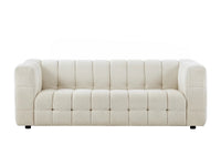 Canapé 3 Places en Tissu Bouclette Ivoire – Nube Elian