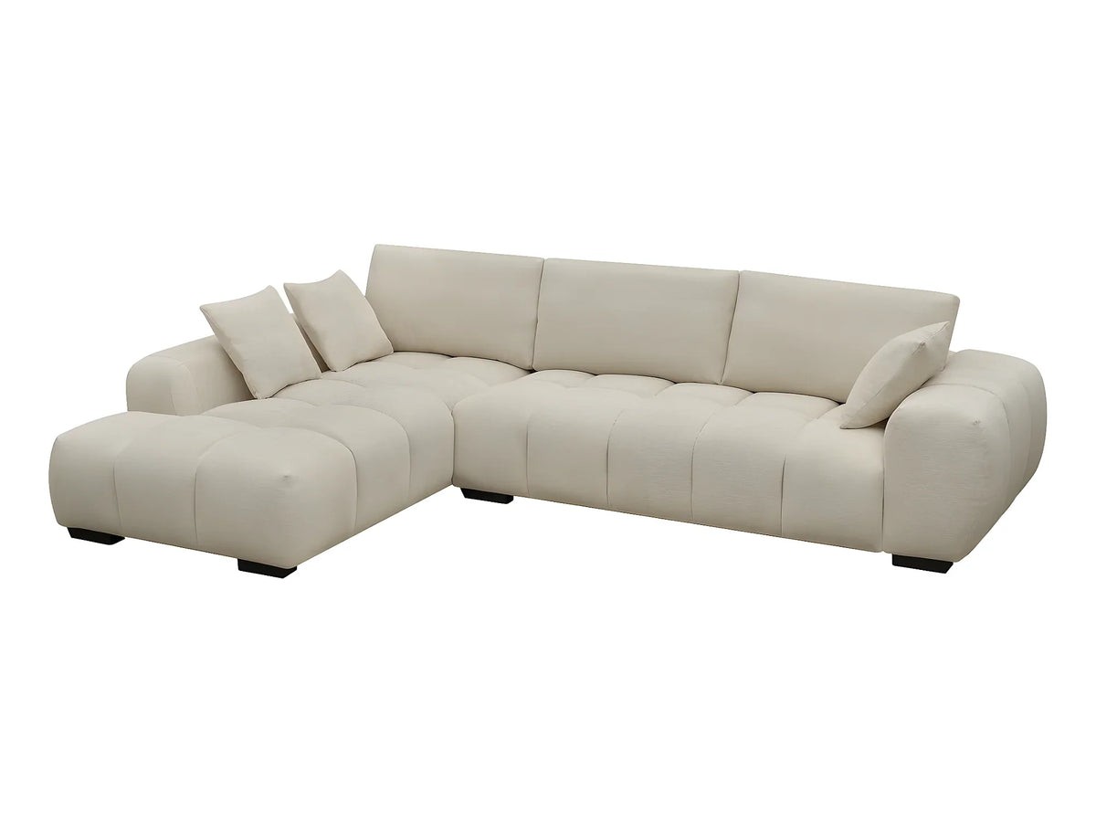 Canapé d’Angle Gauche Beige 4/5 Places – Nube Milano