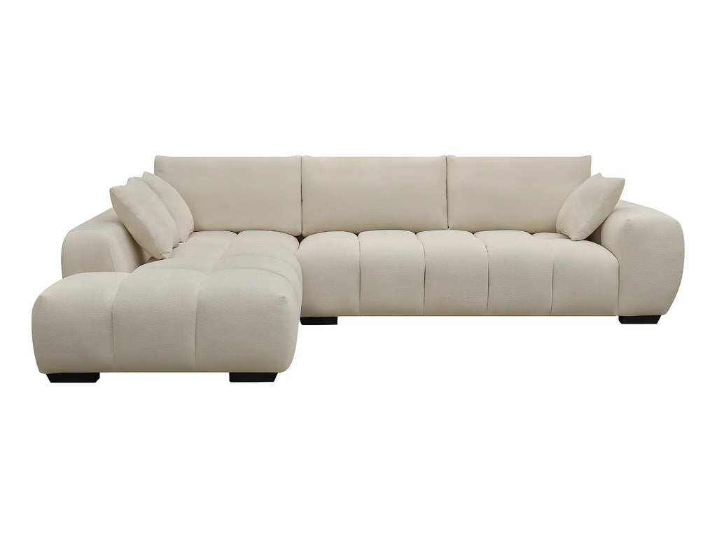Canapé d’Angle Gauche Beige 4/5 Places – Nube Milano