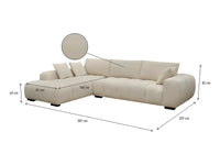 Canapé d’Angle Gauche Beige 4/5 Places – Nube Milano