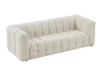 Canapé 3 Places en Tissu Bouclette Ivoire – Nube Elian