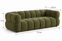 Canapé Nuage 3 Places Vert Kaki en Tissu Texturé – Nube Varen
