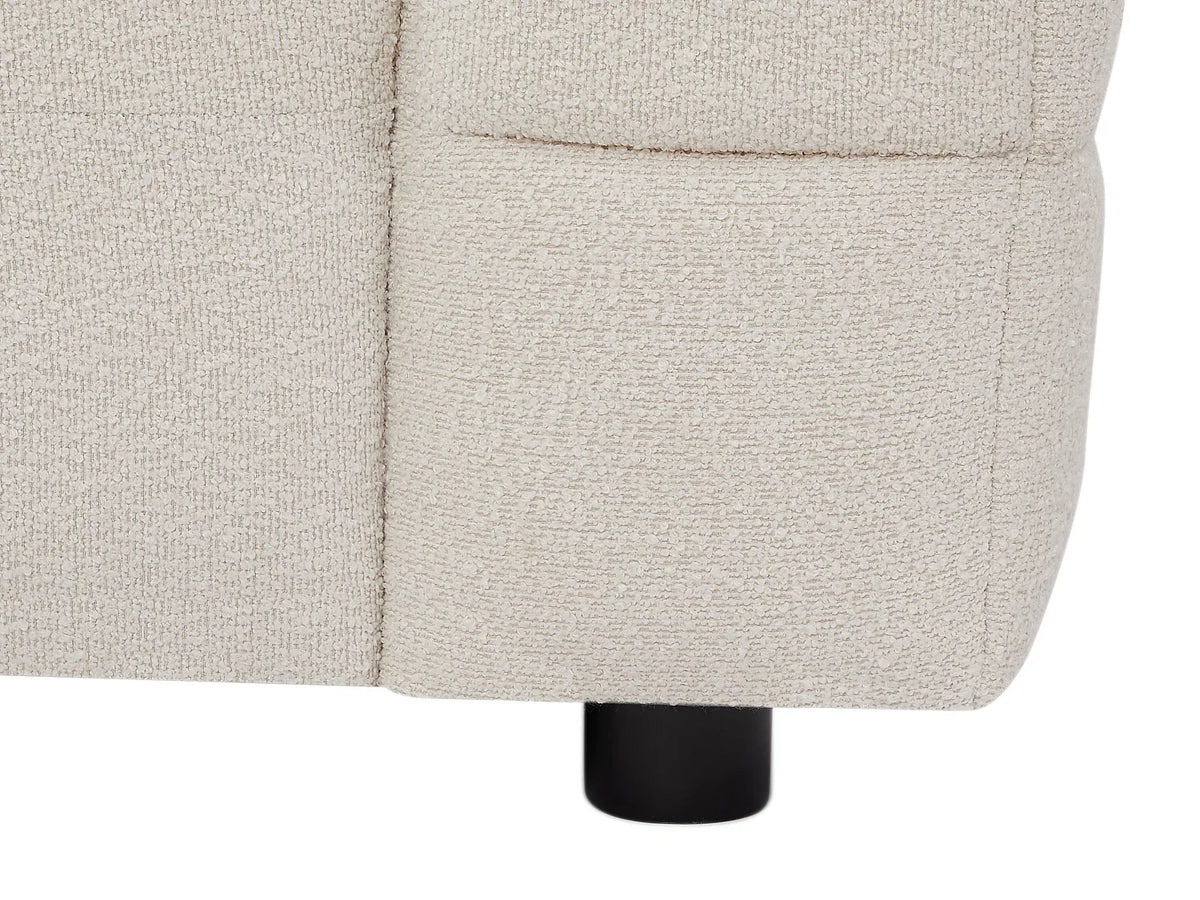 Fauteuil Carré en Tissu Bouclette Ivoire – Nube Oria