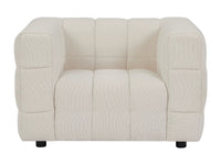 Fauteuil Carré en Tissu Bouclette Ivoire – Nube Oria