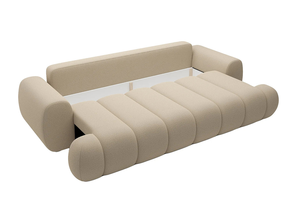 Canapé Convertible 4 Places Beige avec Coffre – Nube Orel
