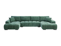 Canapé Panoramique Vert en Tissu Texturé – Nube Sylven