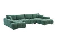 Canapé Panoramique Vert en Tissu Texturé – Nube Sylven