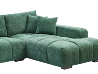Canapé Panoramique Vert en Tissu Texturé – Nube Sylven