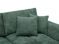 Canapé Panoramique Vert en Tissu Texturé – Nube Sylven