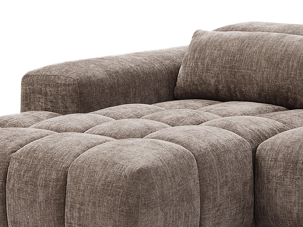Canapé d’Angle Gauche Taupe avec Têtières Réglables – Nube Lenza