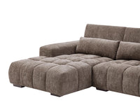 Canapé d’Angle Gauche Taupe avec Têtières Réglables – Nube Lenza