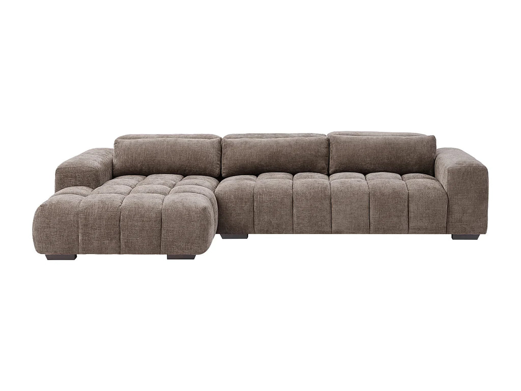 Canapé d’Angle Gauche Taupe avec Têtières Réglables – Nube Lenza