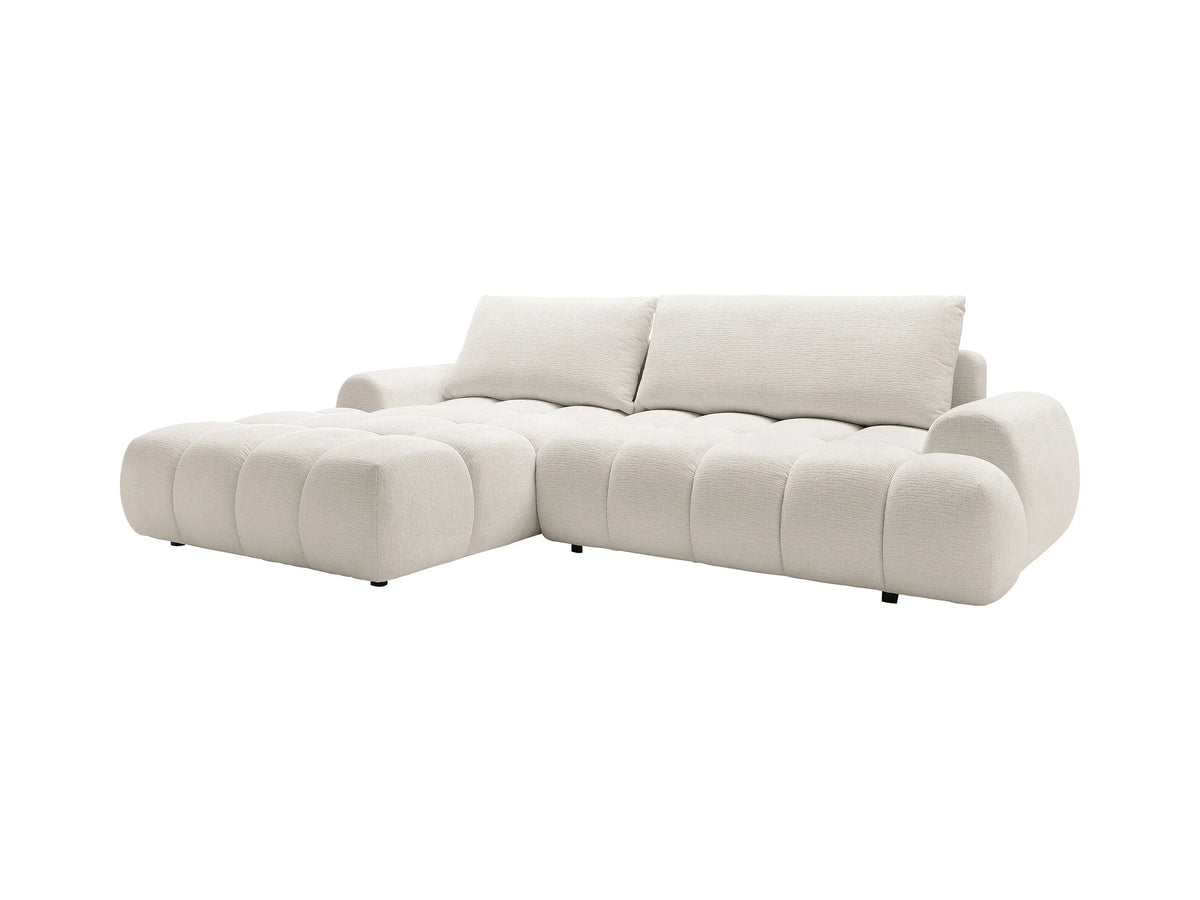 Canapé d’Angle Gauche Convertible Beige avec Rangement – Nube Eren