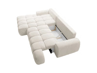 Canapé d’Angle Gauche Convertible Beige avec Rangement – Nube Eren