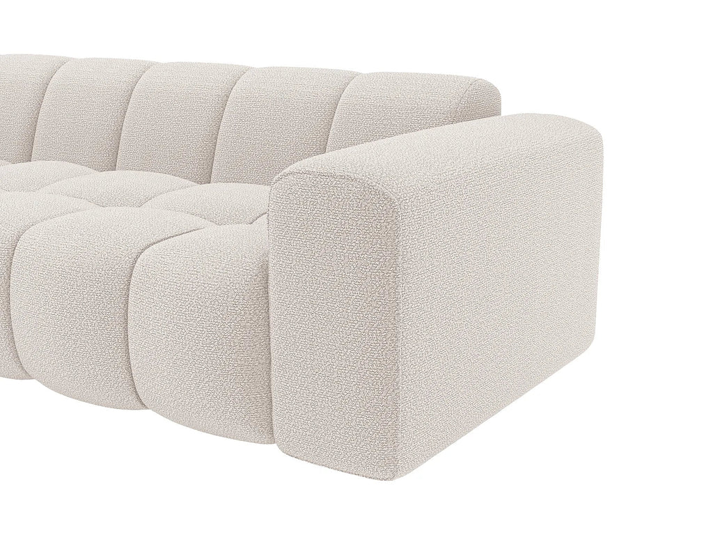 Canapé d’Angle Gauche Beige Capitonné – Nube Caléo