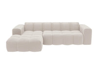 Canapé d’Angle Gauche Beige Capitonné – Nube Caléo