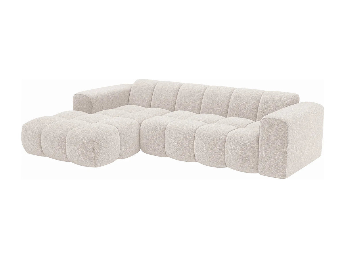 Canapé d’Angle Gauche Beige Capitonné – Nube Caléo