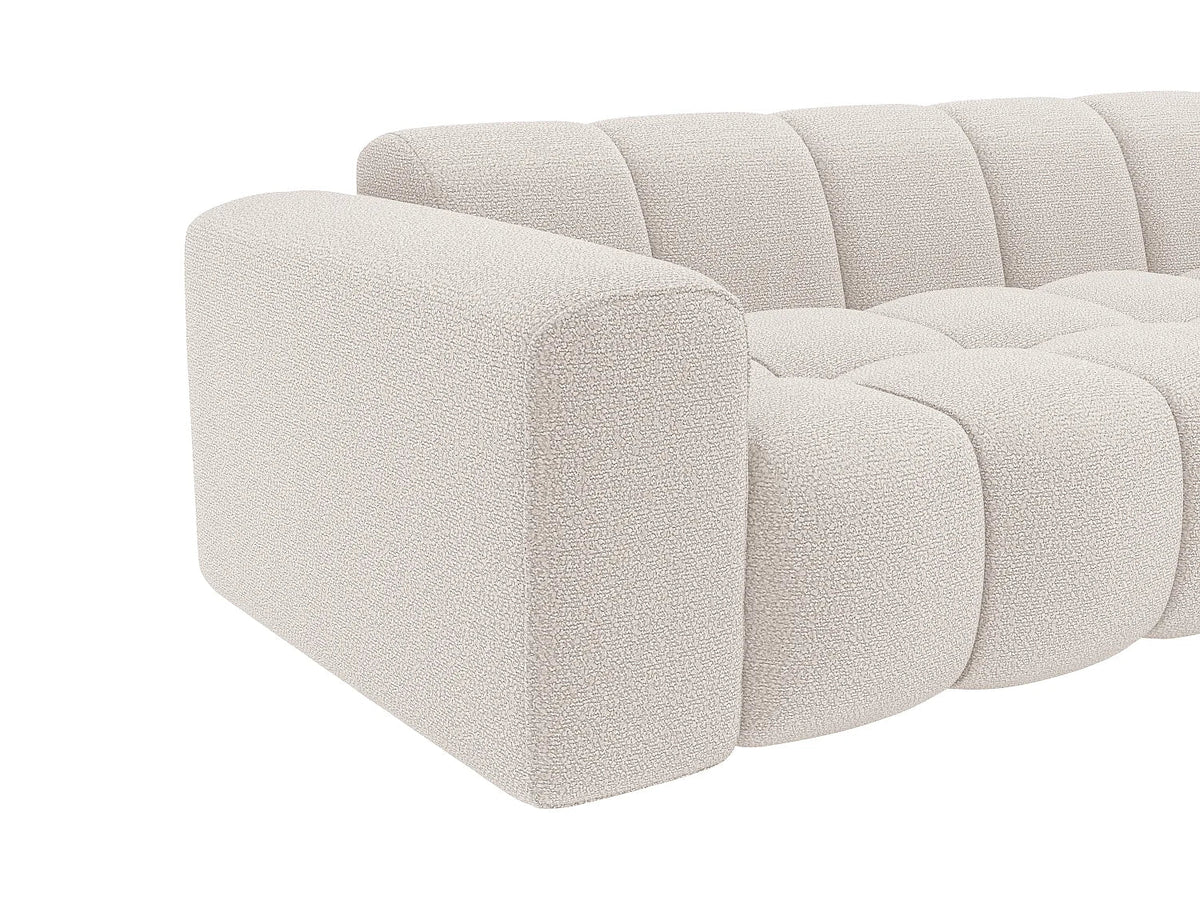Canapé Nuage d’Angle Droit Beige en Tissu Chenille – Nube Calen