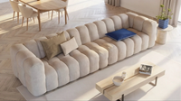 Canapé Nuage 6/7 Places Capitonné Beige Sable – Nube Orsen