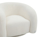 Fauteuil Pivotant en Tissu Bouclette Blanc Ivoire – Vellia Lior