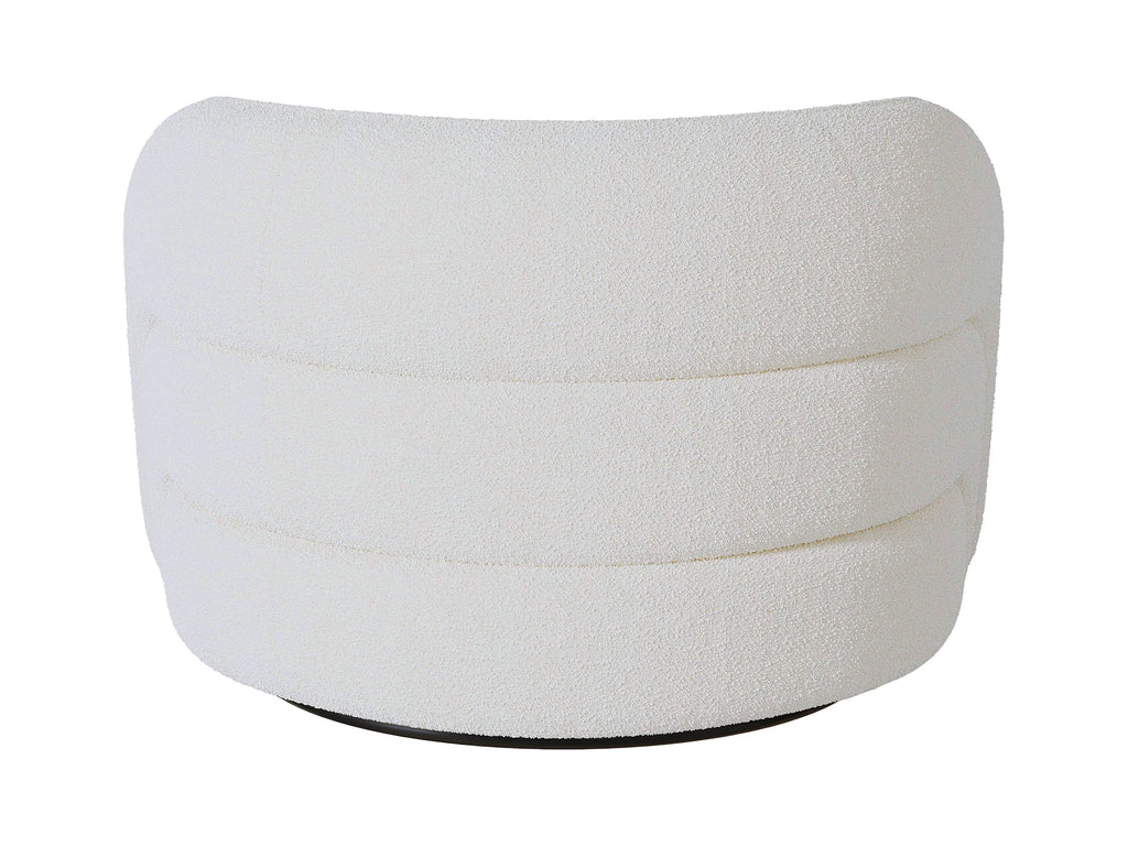 Fauteuil Pivotant en Tissu Bouclette Blanc Ivoire – Vellia Lior