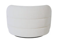 Fauteuil Pivotant en Tissu Bouclette Blanc Ivoire – Vellia Lior