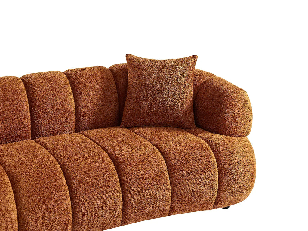 Canapé Nuage 3 Places en Tissu Bouclette Terracotta – Nube Solaro