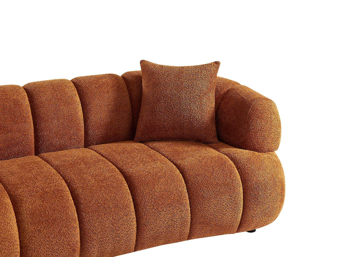 Canapé Nuage 3 Places en Tissu Bouclette Terracotta – Nube Solaro