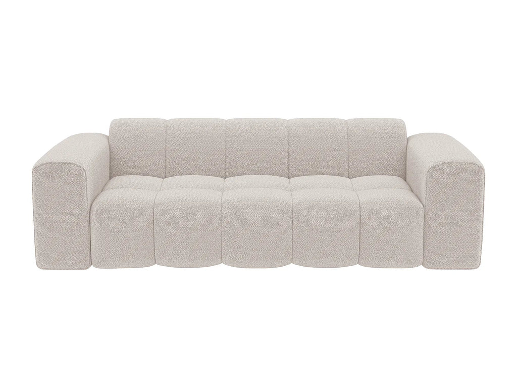 Canapé 3 Places Beige Capitonné au Design Matelassé – Nube Célian