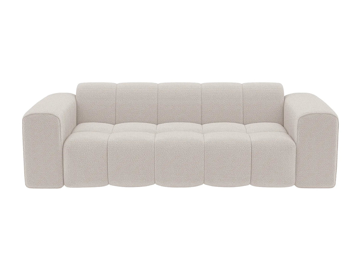 Canapé 3 Places Beige Capitonné au Design Matelassé – Nube Célian