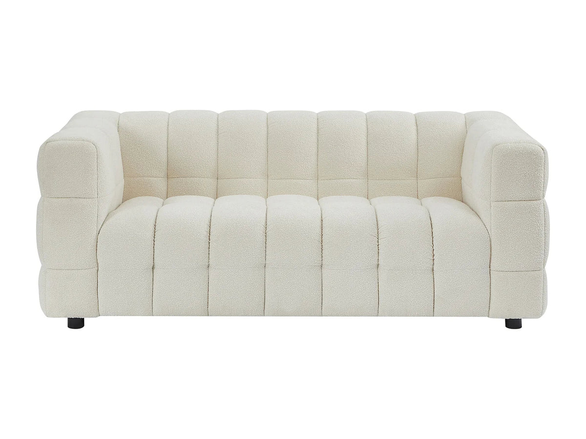 Canapé Nuage 2 Places en Tissu Bouclette Ivoire – Nube Liora