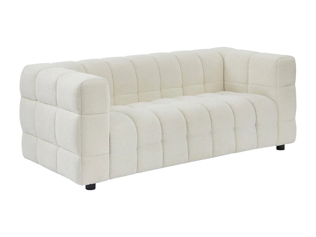 Canapé Nuage 2 Places en Tissu Bouclette Ivoire – Nube Liora