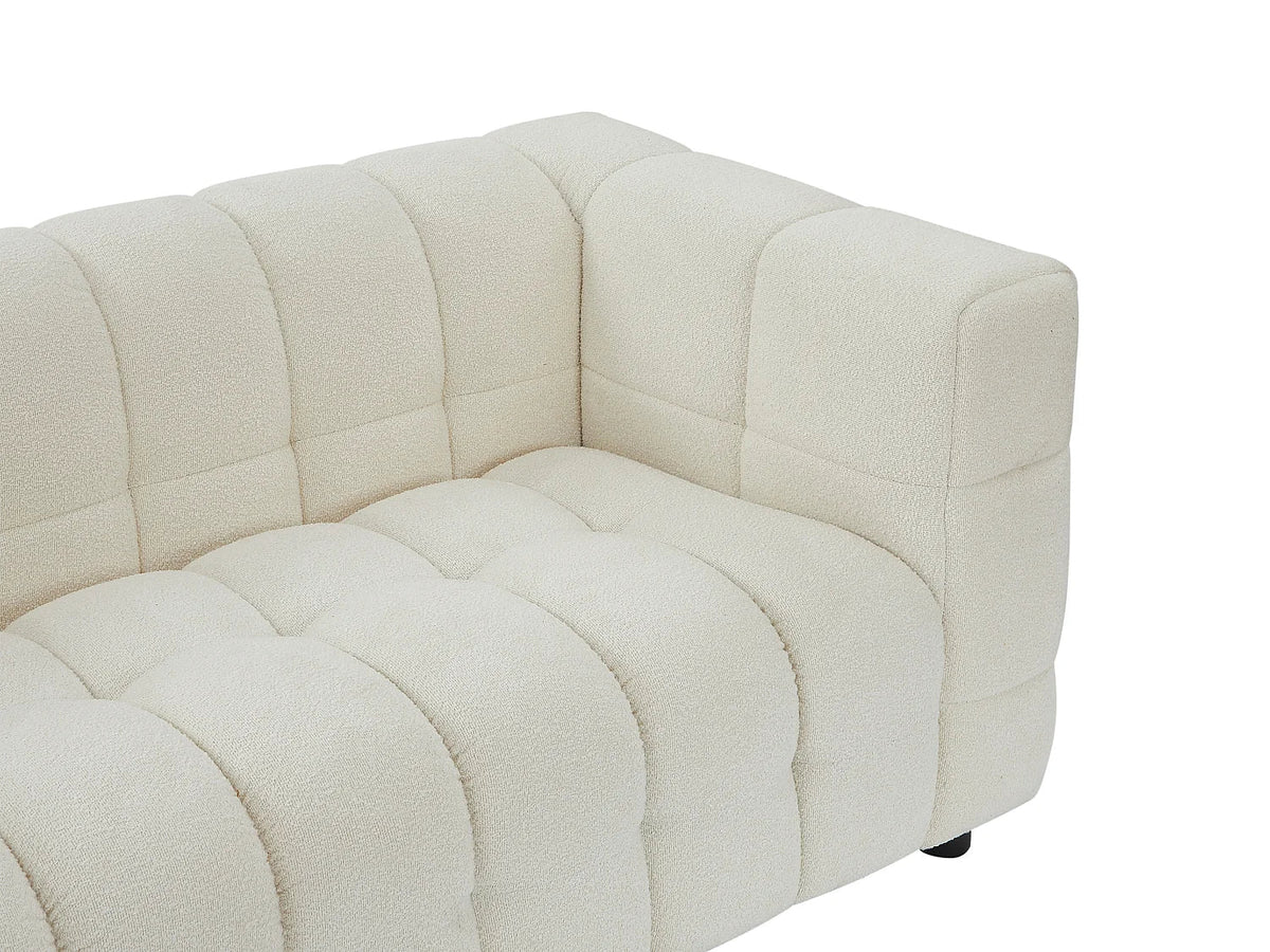 Canapé Nuage 2 Places en Tissu Bouclette Ivoire – Nube Liora