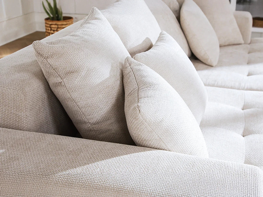 Canapé 4 Places Beige à Assise Profonde – Nube Elio