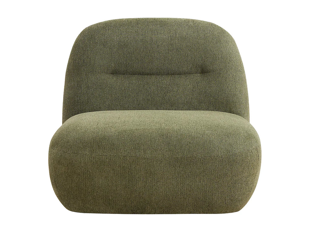 Fauteuil Pivotant Vert Kaki en Tissu Texturé – Mollie Varen