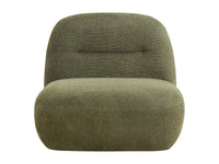 Fauteuil Pivotant Vert Kaki en Tissu Texturé – Mollie Varen