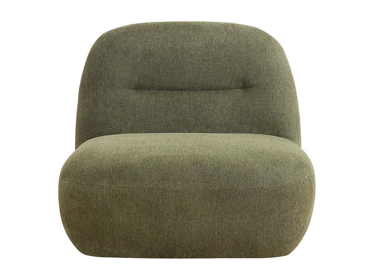 Fauteuil Pivotant Vert Kaki en Tissu Texturé – Mollie Varen