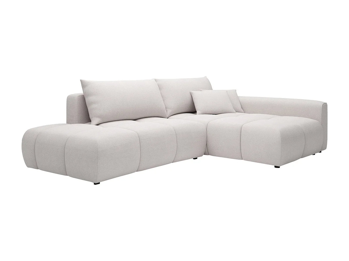 Canapé d’Angle Droit Convertible Beige avec Méridienne – Nube Auren