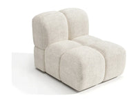 Fauteuil Crème en Tissu Texturé Style Japandi – Nube Néro