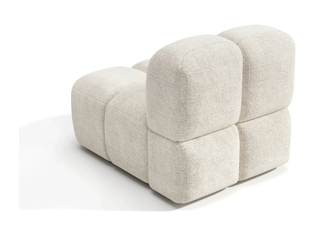 Fauteuil Crème en Tissu Texturé Style Japandi – Nube Néro