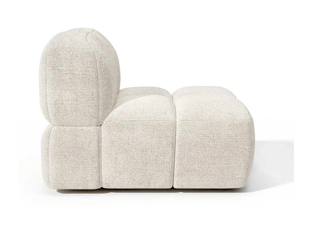 Fauteuil Crème en Tissu Texturé Style Japandi – Nube Néro