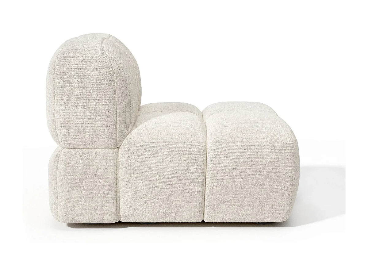 Fauteuil Crème en Tissu Texturé Style Japandi – Nube Néro