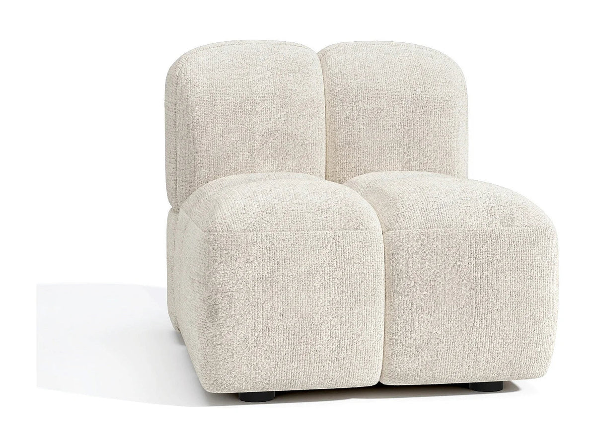 Fauteuil Crème en Tissu Texturé Style Japandi – Nube Néro