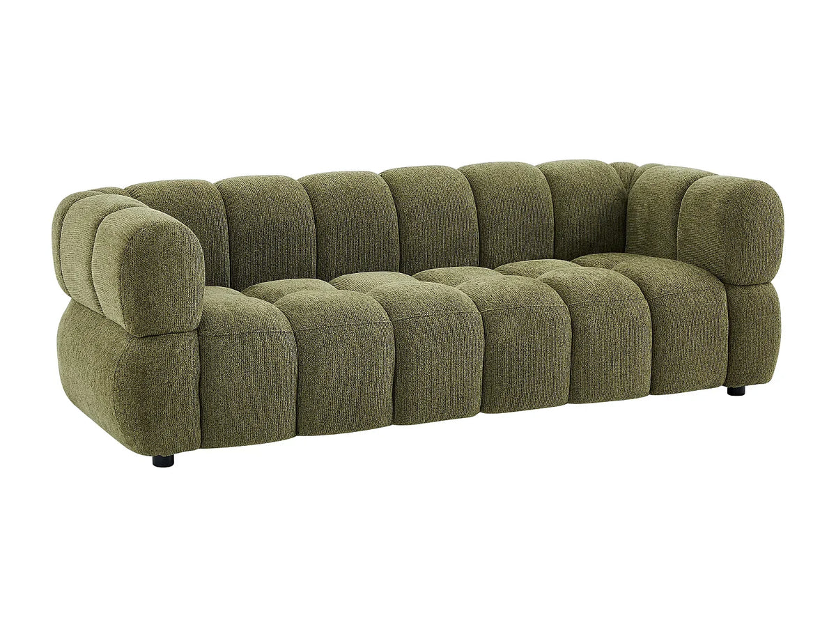Canapé Nuage 3 Places Vert Kaki en Tissu Texturé – Nube Varen
