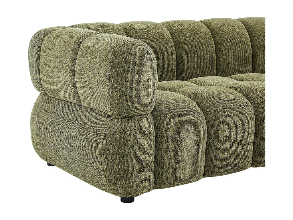 Canapé Nuage 3 Places Vert Kaki en Tissu Texturé – Nube Varen