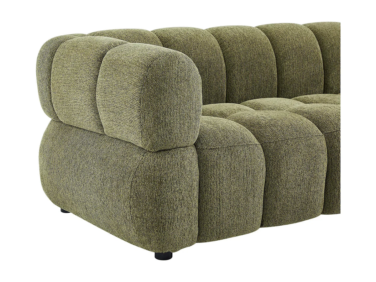 Canapé Nuage 3 Places Vert Kaki en Tissu Texturé – Nube Varen