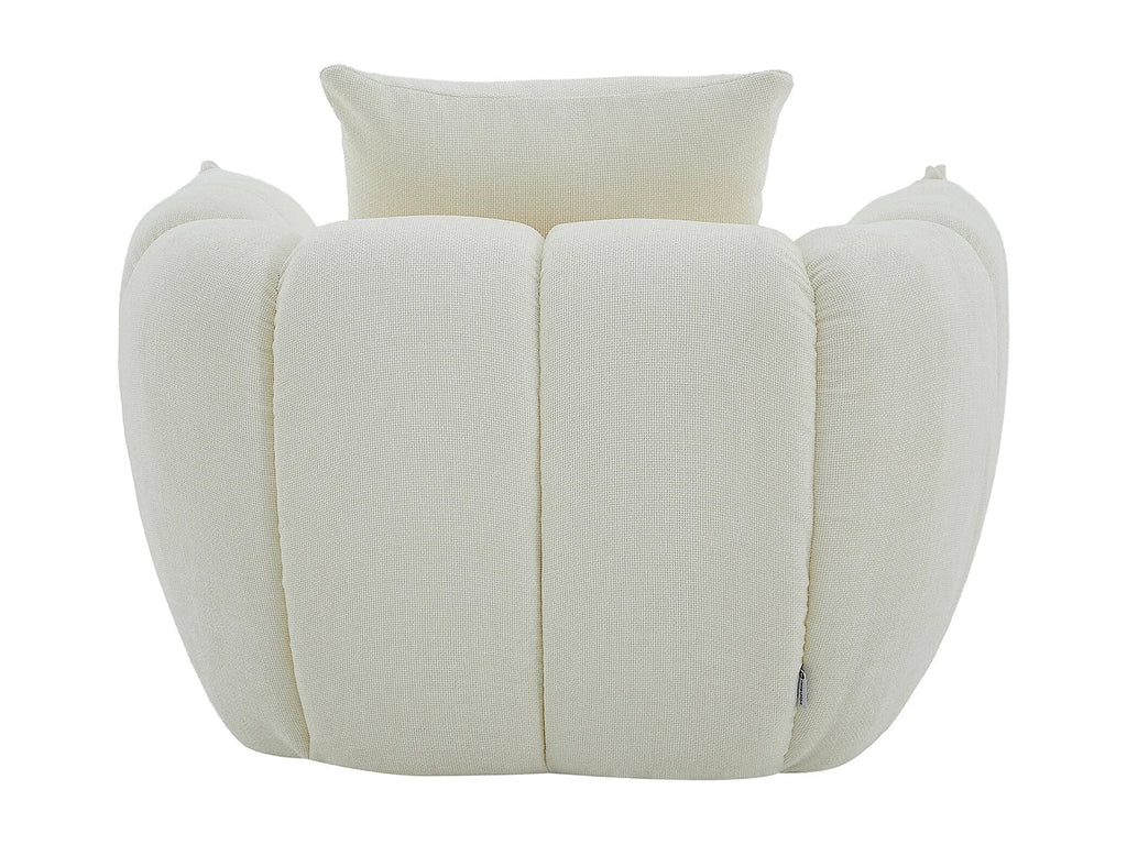 Fauteuil Pivotant Beige en Tissu Texturé – Mollie Sélan