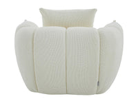 Fauteuil Pivotant Beige en Tissu Texturé – Mollie Sélan